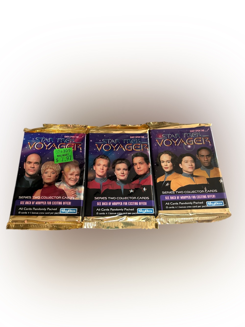 Vintage 1995 Skybox Star Trek Voyager Series 2 Trading Card Sealed Pack x 3
